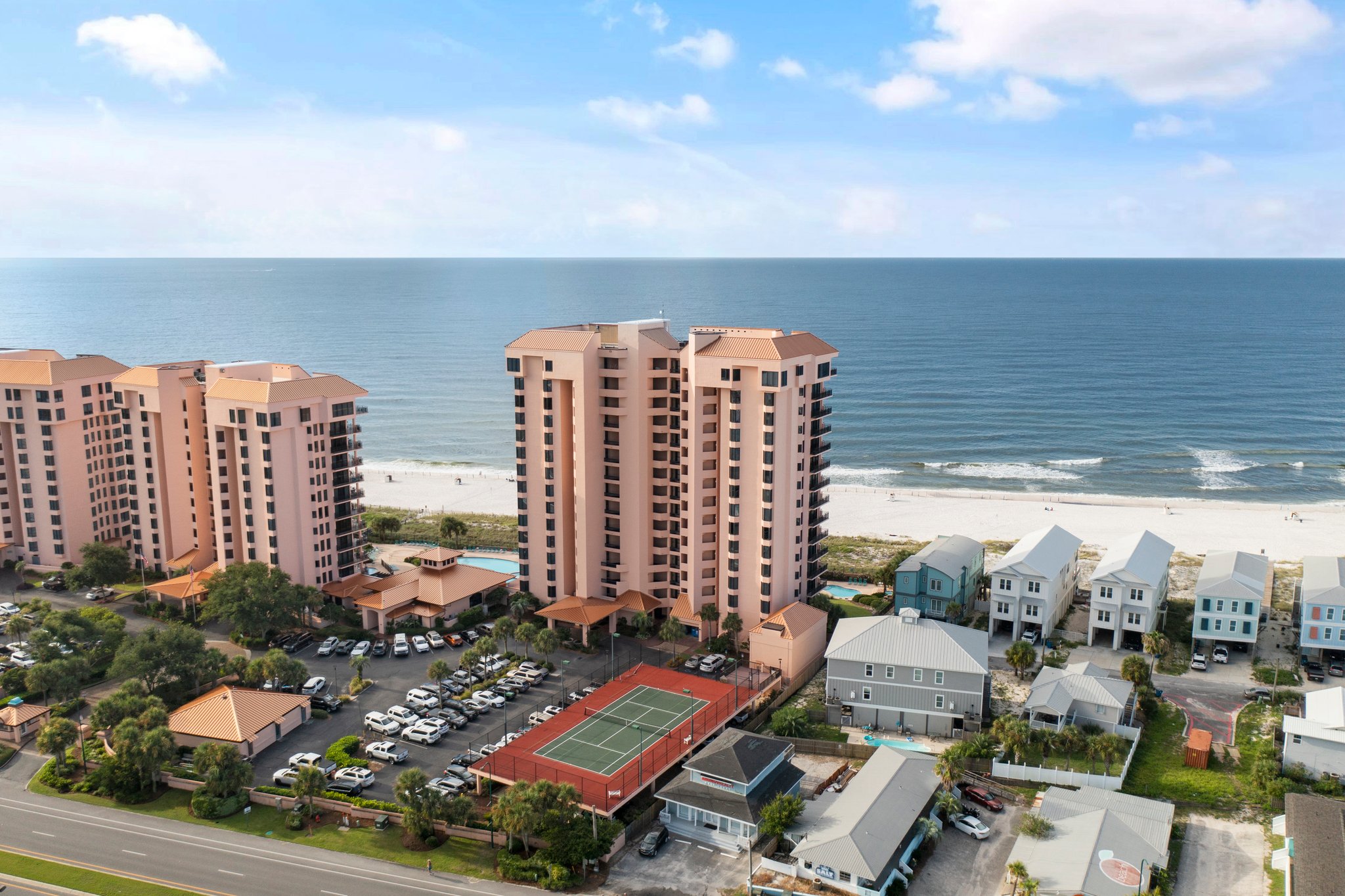 SeaChase From Above with Tennis Court