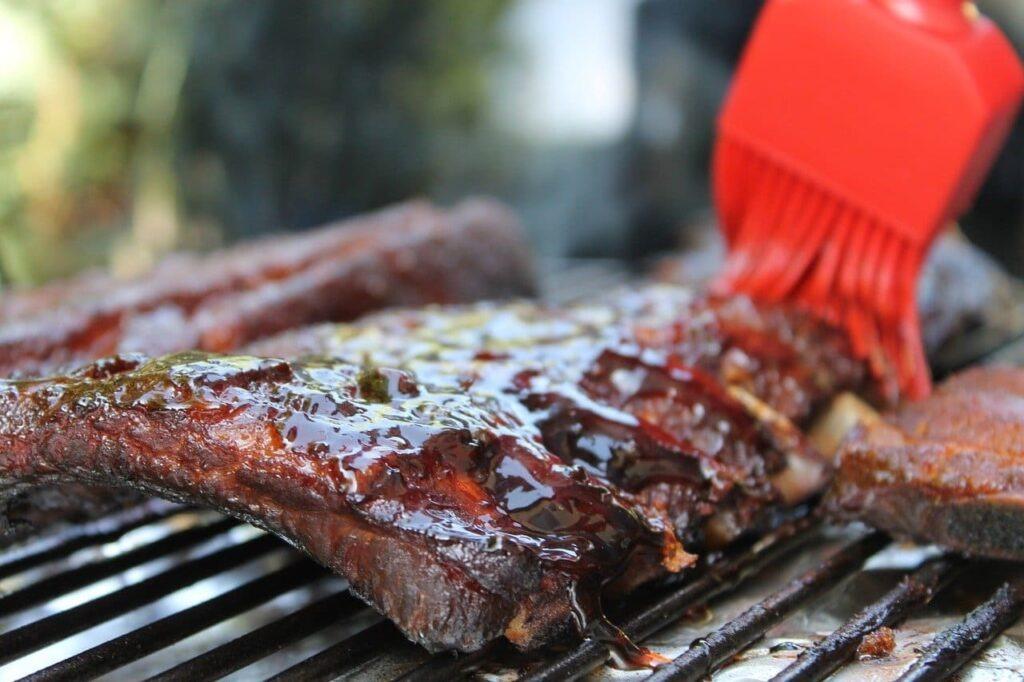 Ribs Cooking on Grill